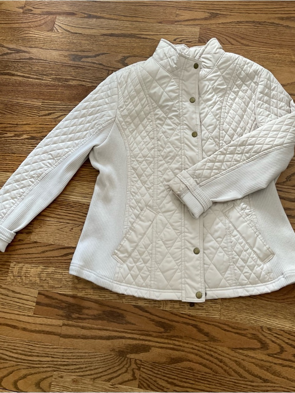Merona Cream Quilted Utility Jacket